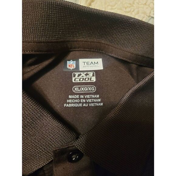 NFL Apparel Cleveland Browns Polo Shirt Mens Extra Large Brown Cool Short Sleeve - Picture 4 of 6